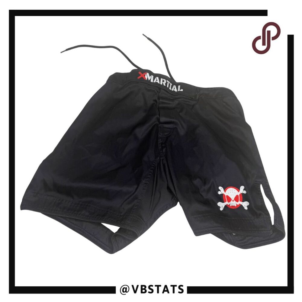 XMartial Men's Satin Skull‎ Lined Drawstring Athletic Shorts Black Medium